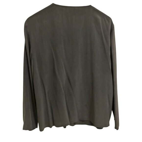 Eileen Fisher 100% Silk Cardigan in Charcoal Gray Size Med - Picture 5 of 6